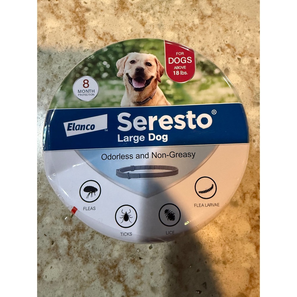 Seresto Flea and Tick Collar for Large Dogs Above 18 lbs 8 Month Protection